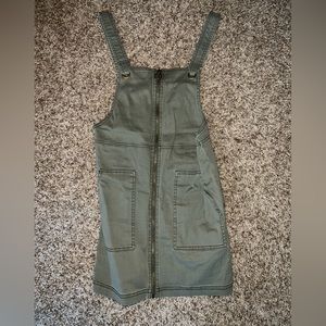 olive green overall skirt